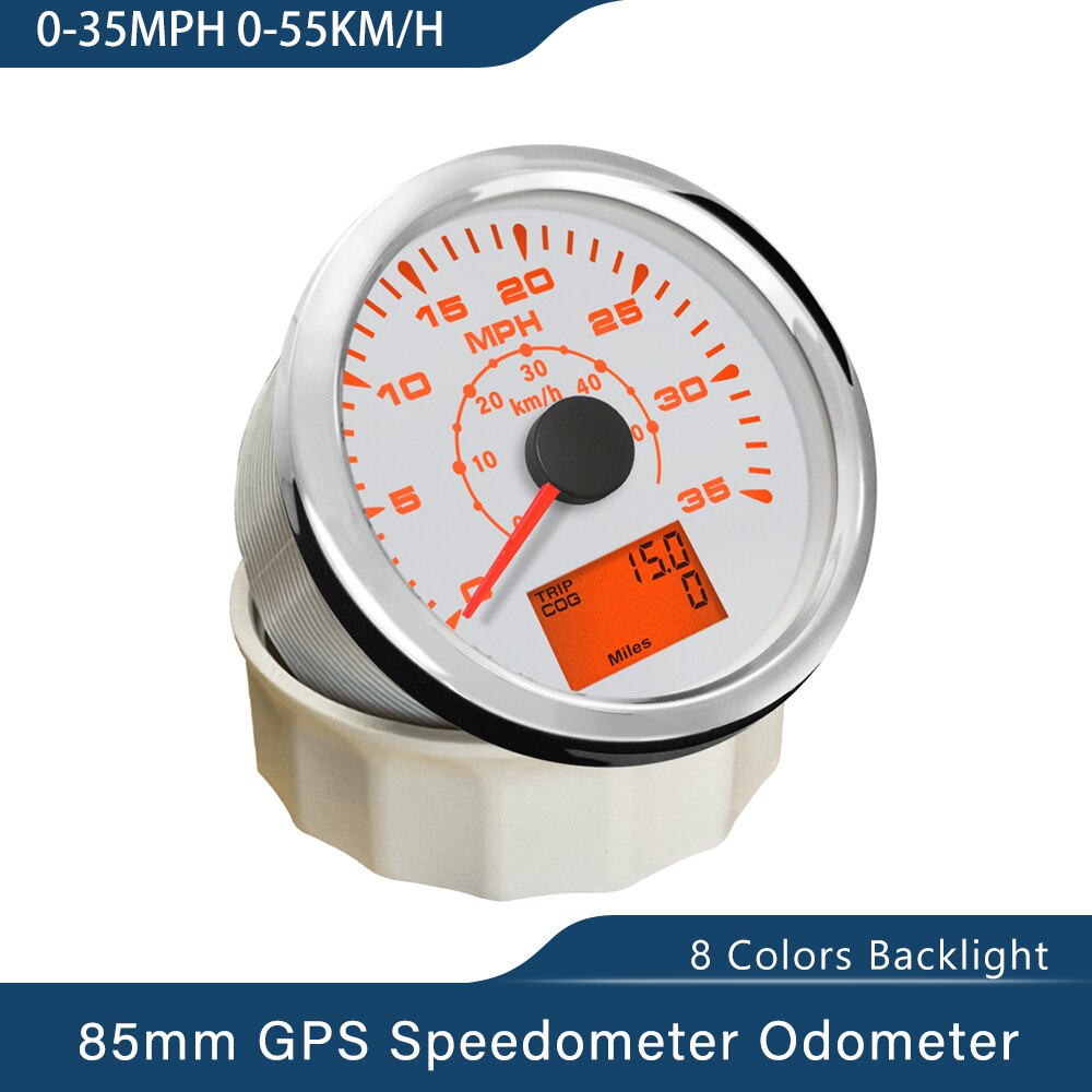 Velocímetro GPS Universal, velómetro, kilometraje, 8 colores, retroiluminación, 85mm, 35MPH, 80MPH, 160MP, 200MPH