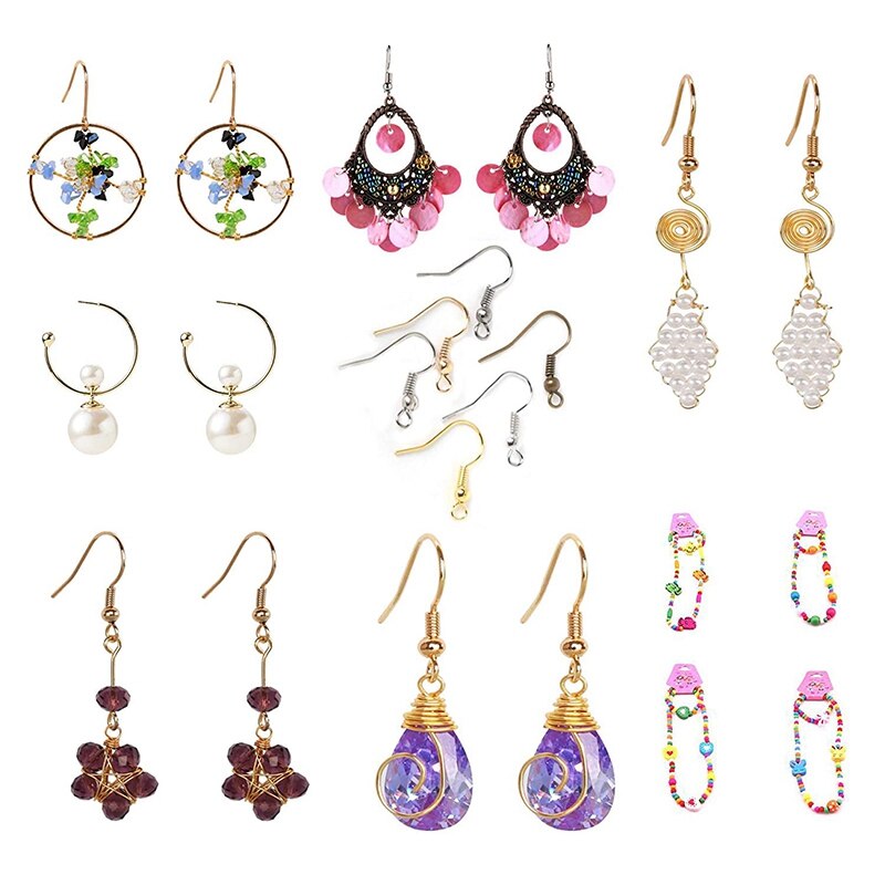 2456 stykker smykkesett, smykkeverktøy med smykkeperler, smygtang, perletråd, oppbevaringsboks, juvel