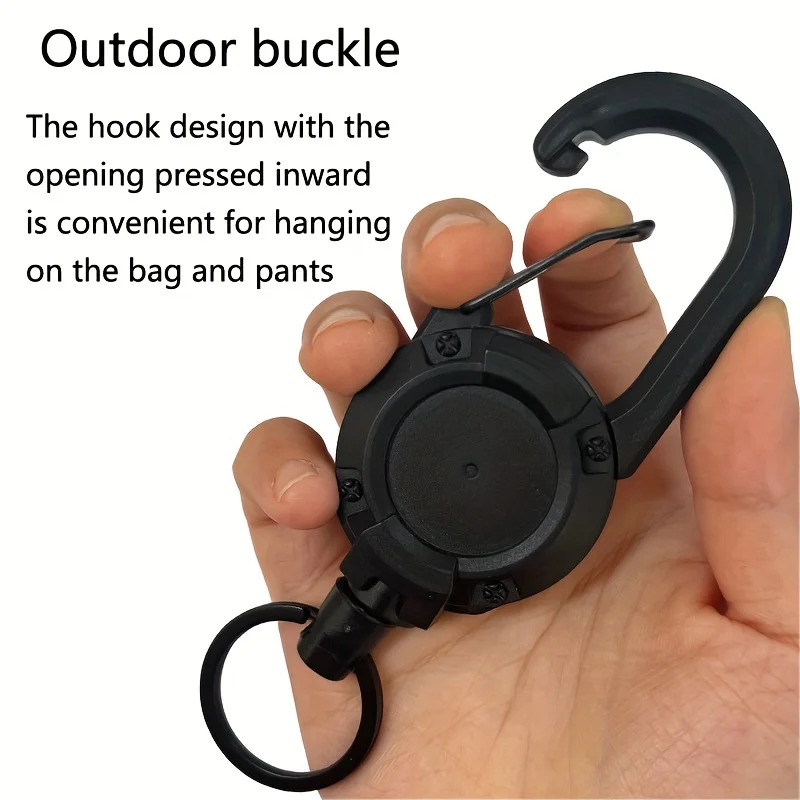 1/2/4 Uds soportes retráctiles extensibles llavero carretes de insignia Clip resistente con mosquetón llavero para hombres bolsas al aire libre