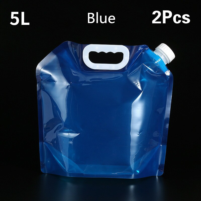 5/10l udendørs sammenklappelig sammenklappelig sammenklappelig drikkebil vandposebærer container udendørs camping vandreture picnic nødsæt: 5l blå 2 stk