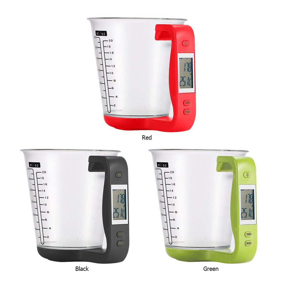 Kitchen Scales Digital Display Beaker Plastic Temperature Measurement Cups Electronic Tool Scale Large Capacity Measuring Tools