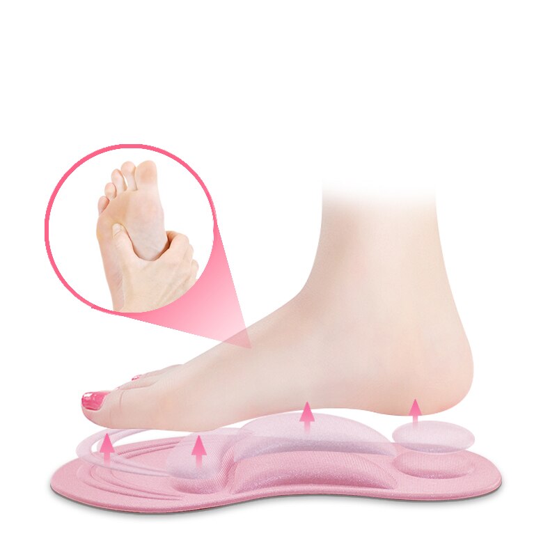Plantilla para zapatos de espuma viscoelástica 4D, plantilla para fascitis Plantar, plantilla para zapatillas deportivas, plantillas acolchadas para hombre y mujer