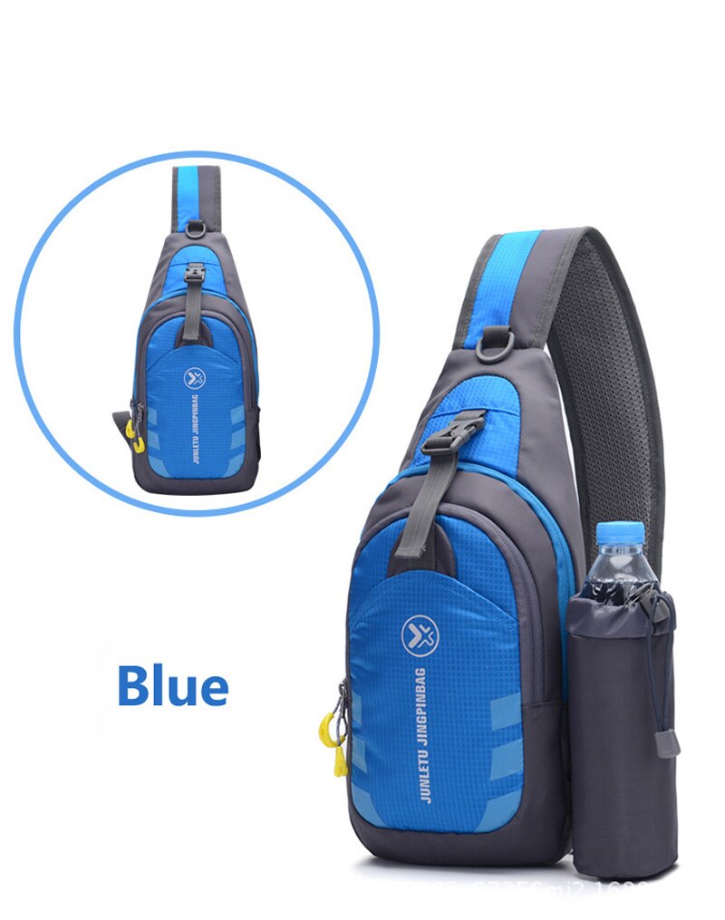 Unisex Heren Vrouwen Outdoor Sport Waterdichte Tas Wandelen Enkele Schouder Rugzak Rijden Fietsen Borst Pack Fitness Crossbody Tas: Blue