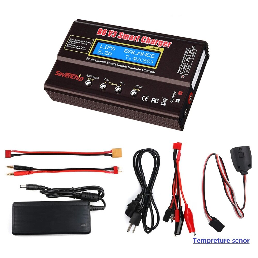 Chargeur de batterie LiPo 1S-6S 80W, décharge numérique pour batterie Li-ion Life NiCd NiMH LiHV PB + alimentation