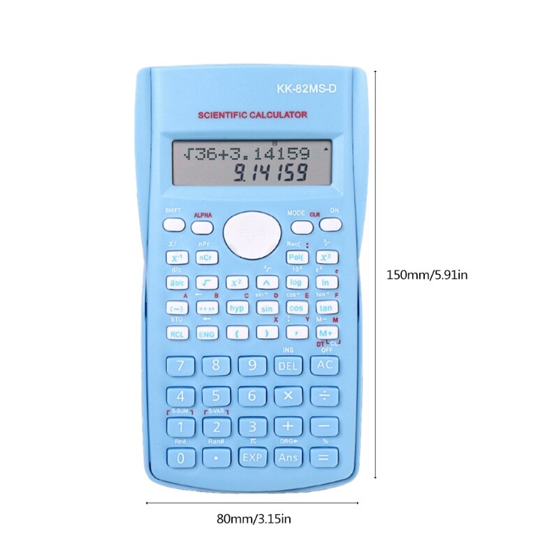 Calculadora Científica Digital para estudiantes, dispositivo con 240 funciones, 82MS, de matemáticas, 2 líneas de visualización, KK-82MS-D