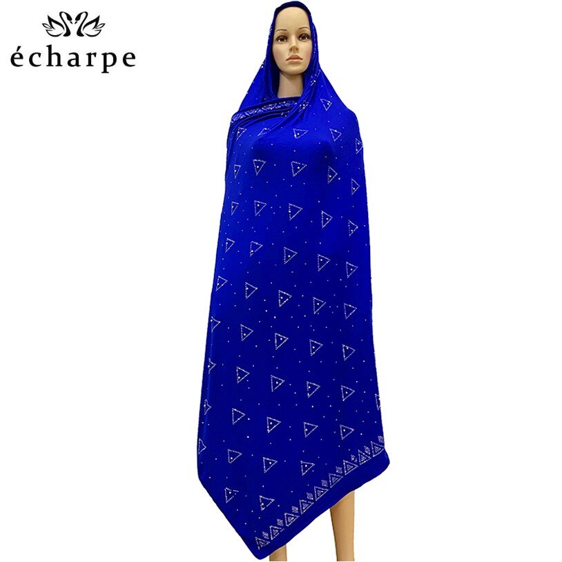 Foulard africain en dentelle de coton doux, écharpe africaine de , écharpe africaine avec pierres, écharpe à perles pour châles, EC054: EC054-6