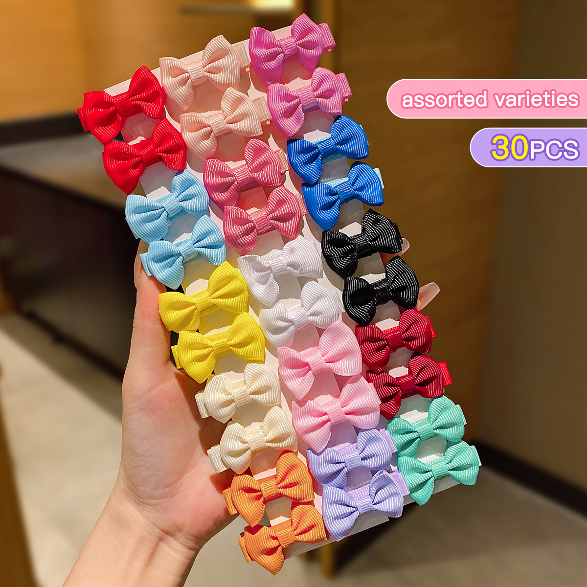 30 pinces à cheveux en tissu à nœud aléatoire coloré adaptées à un usage quotidien comme accessoires pour cheveux: Autre