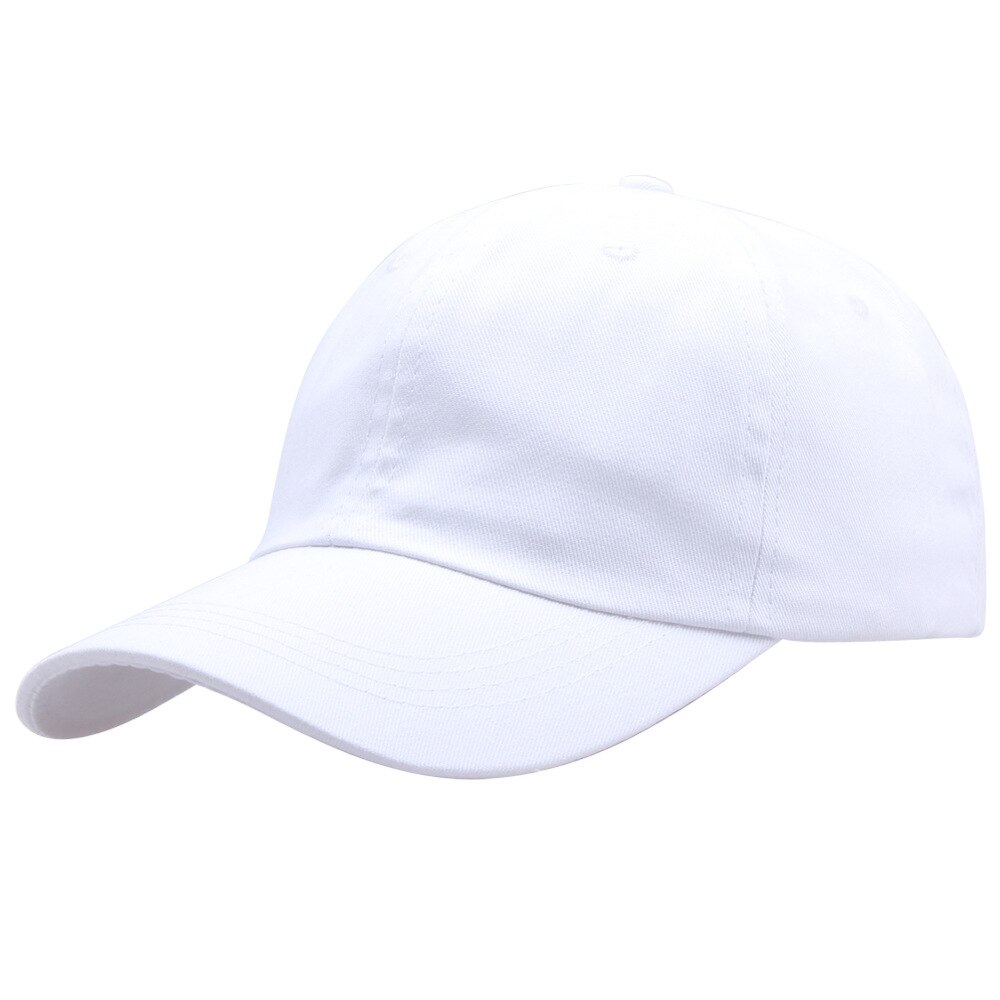Vrouwen Effen Kleur Baseball Caps Voor Mannen Eenvoudige Zwarte Jongen Verstelbare Outdoor Meisjes Snapback Cap Multicolor Zon Trucker hoed: White