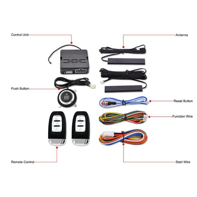 Car Alarm SUV Keyless Entry Remote Engine Start Alarm System Push Button Remote Starter Stop Car Security Accessories