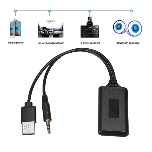 Akozon AUX Audio Cable Bluetooth 5.0 Car Stereo
