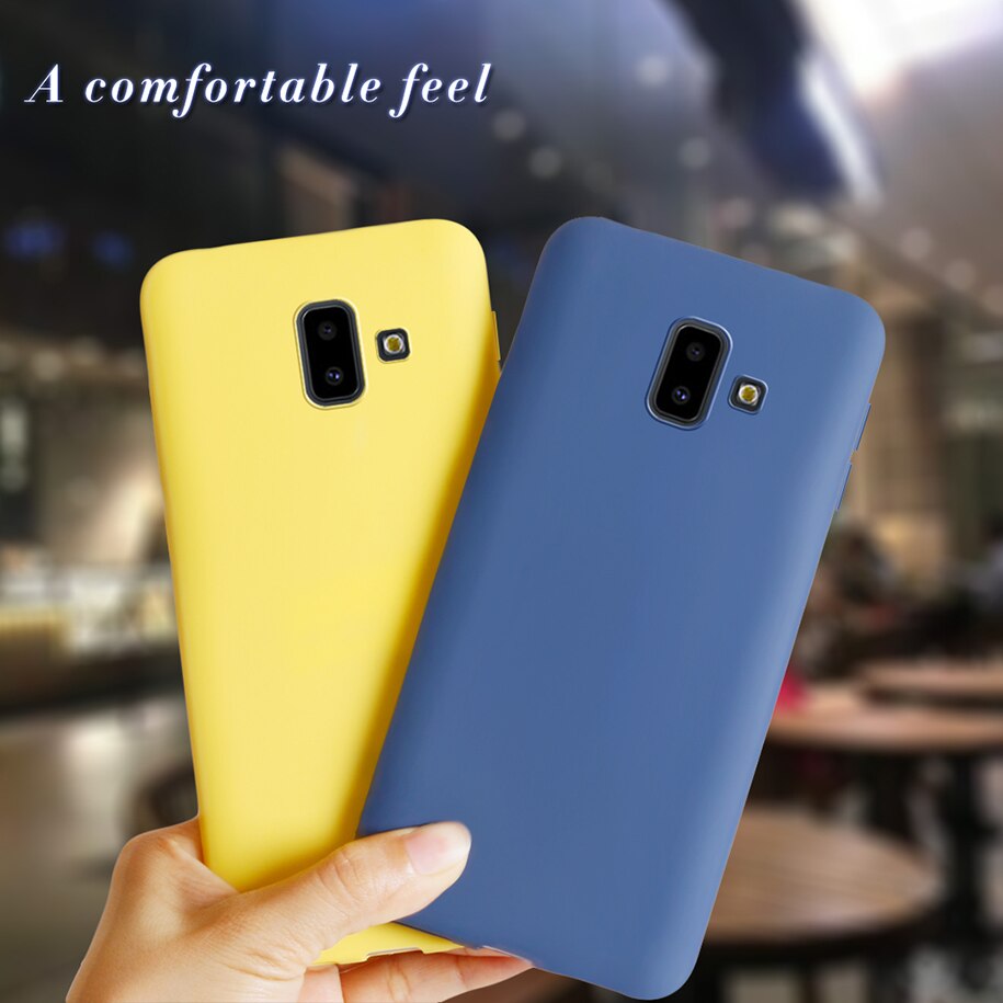 Etui na telefon do Samsung Galaxy J6 2018 okładka cukierki kolor dla Fundas Samsung J6 2018 J600F J6Plus J6 + J 6 Plus 2018 Case miękkie Capa
