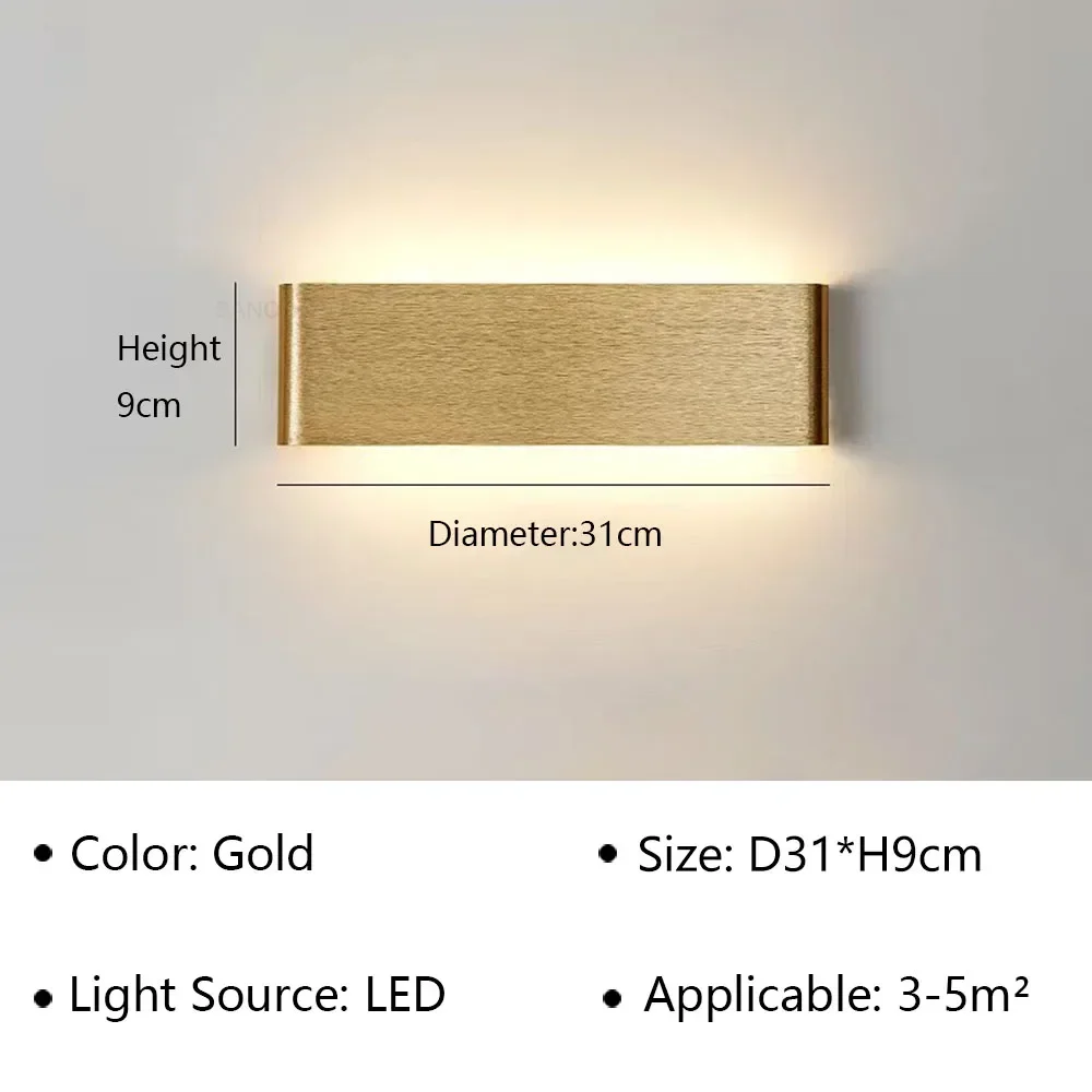 Lámpara de pared LED moderna para mesita de noche, sala de estar, escaleras, pasillo, baño, decoraciones para el hogar, aplique de pared, accesorio de iluminación interior, brillo
