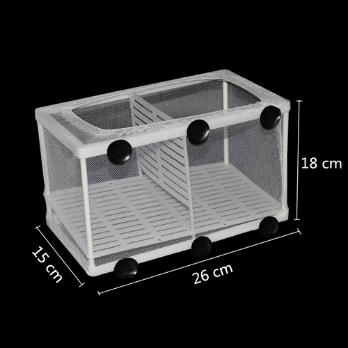 Aquarium Broederij Aquarium Incubator Net Met Zuignap Vis Isolatie Fokken Netto Doos Voor Baby Vissen Clownvis Guppy Wit: WHITE