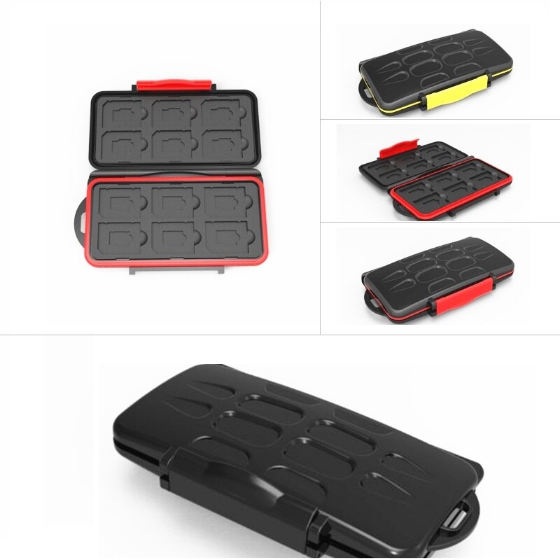 Memory Card Case Box Storage Holder 12 SD 12TF Micro SD Card 24 Cards Hard Bag Waterproof plastic shaped 12TF+12SD