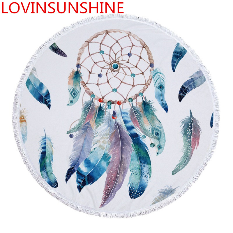 Tassels Beach Towel Beach Mat Dream catcher Printed Beach Blanket Picnic Blanket Bath Towel Bikini Cover-up: w