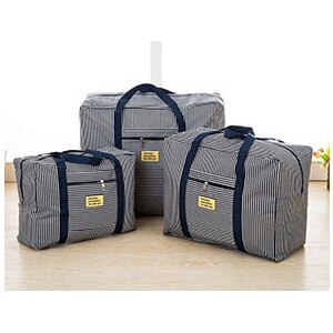 Bolsos Oxford para equipaje de viaje, 1 Uds., a prueba de agua, gran capacidad, portátil, organizador de ropa de negocios, bolsos de viaje con ruedas: Size L Striped Navy