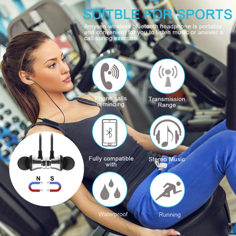 4 Kleuren S8 Magneet Draadloze Bluetooth Oortelefoon Wireless Sport Stereo Bass Oortelefoon Met Microfoon Headset Voor Xiaomi Huawei Samsung
