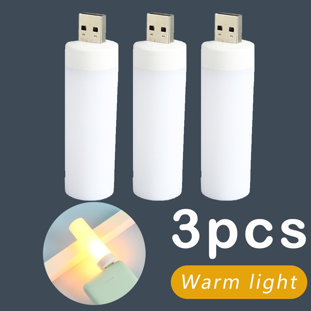 Luces de ambiente LED Mini USB para coche, Lámpara decorativa para dormitorio, iluminación de emergencia, luz de lectura portátil Plug and Play, luz nocturna: 3pcs