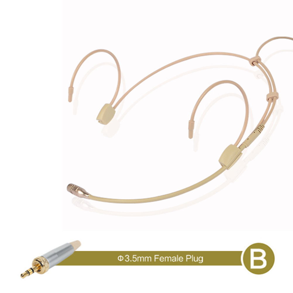 Ear Hanging Headset Headworn Microphone Condenser Hypercardioid Mic For-Sennheiser For-Shure Wireless Microphone: Red