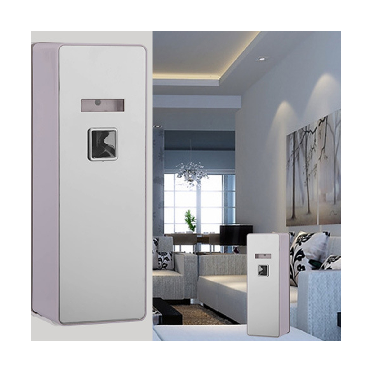 Lcd automatischer Aerosolsp ender Hotel zeit gesteuerte Fernbedienung Dufts prüihr Parfüm Induktion sprüh maschine, Silber