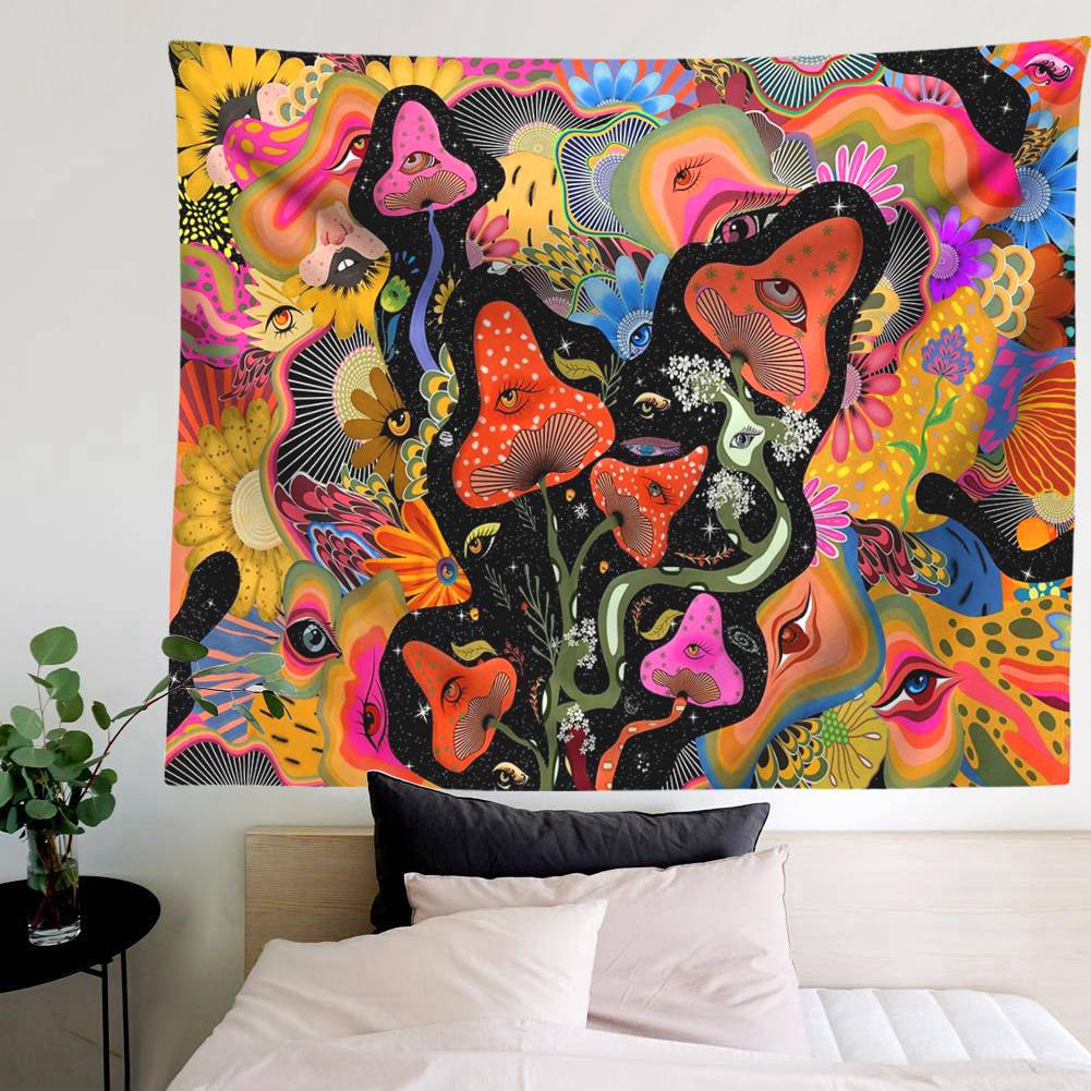 Psychedelic Mushroom Tapestry Wall Hanging Hippie Wall Art Decoration Tapestries