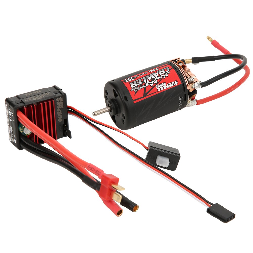 SURPASS HOBBY Carbon Brushed Motor 550 0.50 Wire 16T/20T + BCD80A ESC RC Accessory Crawler Car Motor ESC