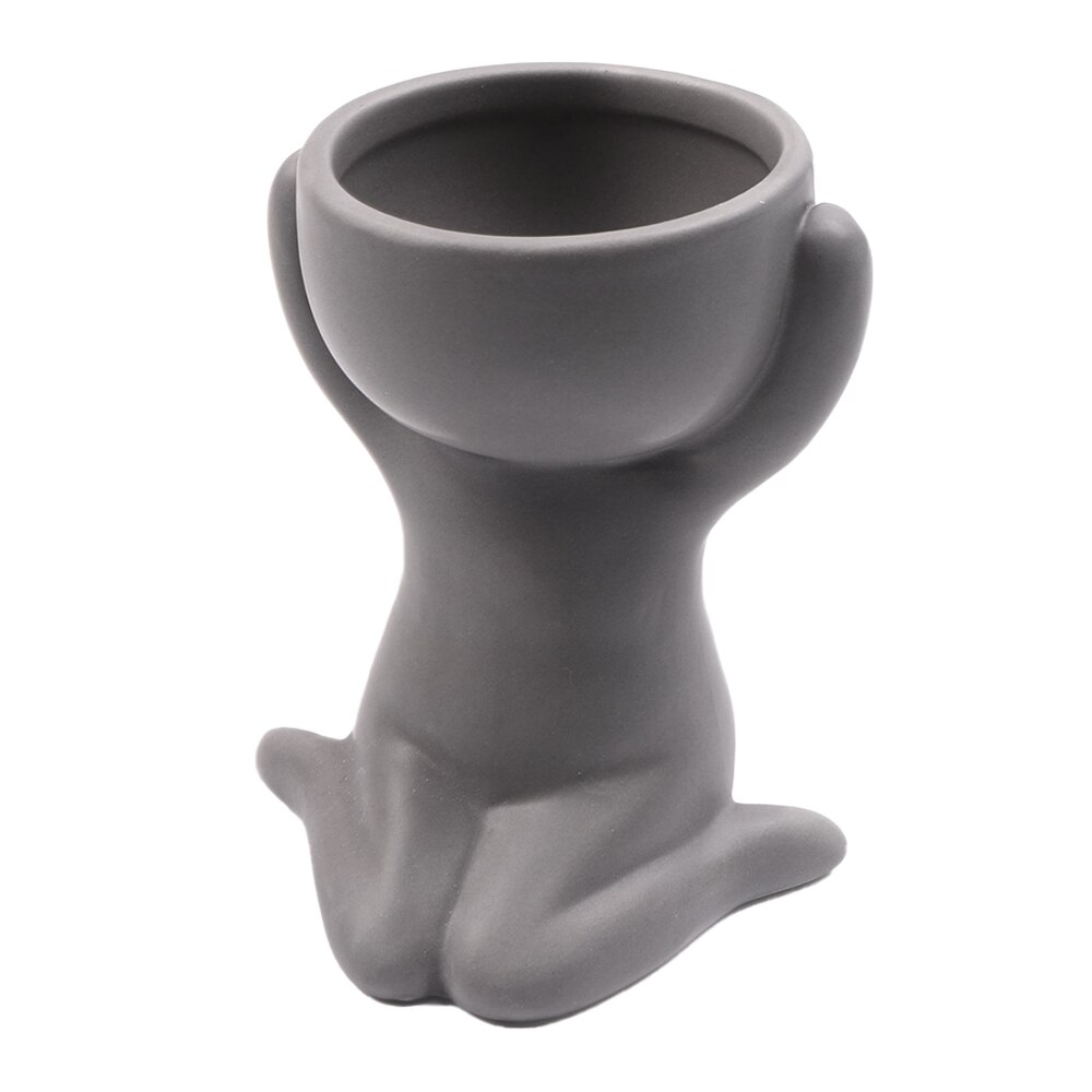 Little People Body Art Flower Pot Nordic Ceramics Desktop Window Crafts Home Decorat Ornaments Plant Pot Vase: TYPE 3 COLOR 3