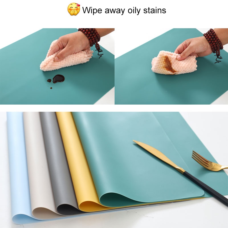Waterproof Pad Extra Large Silicone Mat Heat Resistant Sheet Kitchen Counter Protector Vinyl Craft Mats Non Slip Table Placemat