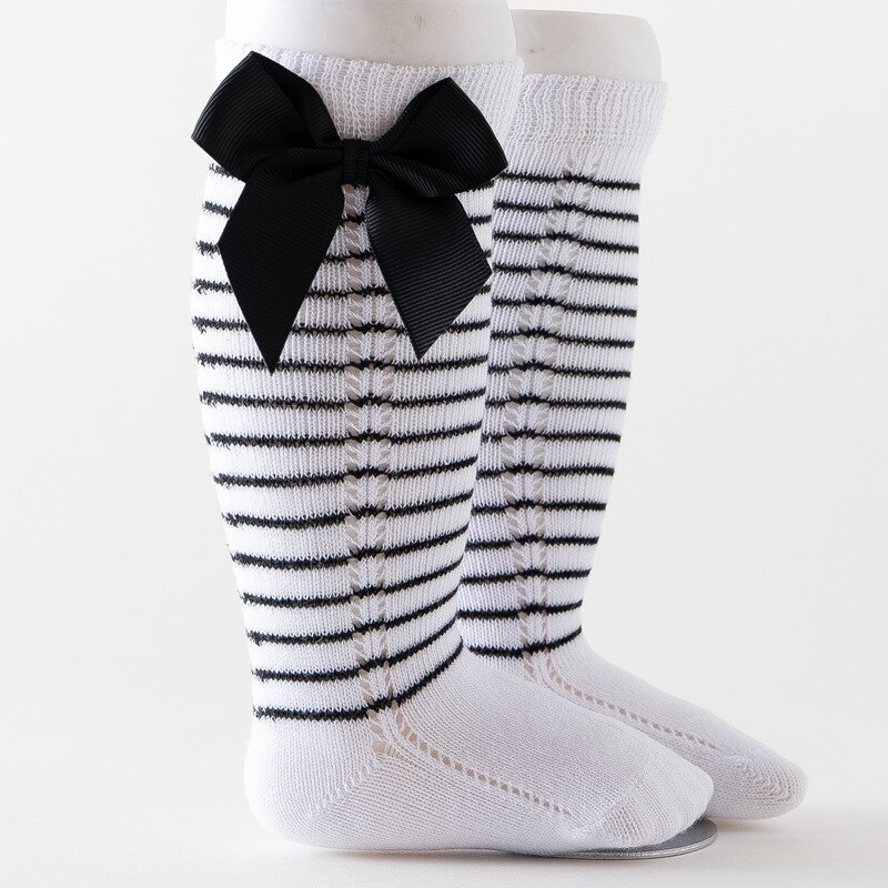 2021 calzini per bambina in cotone spagnolo autunnale calzini per bambini a tubo medio-lungo calzini per bambini Bowknot che perde calzini per principessa: 1 / M 1-3Years