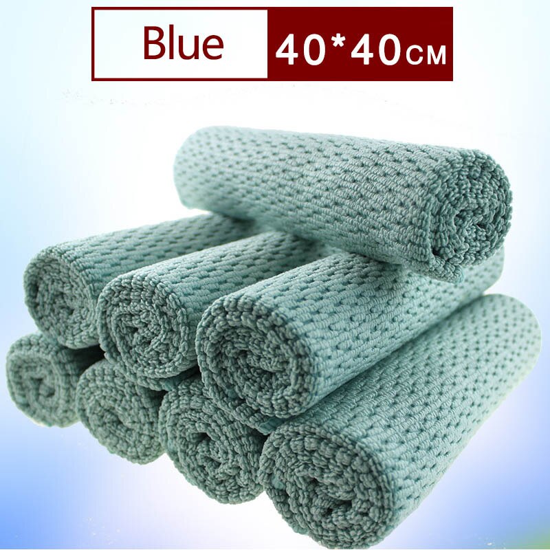 Easy Cleaning Microfibre Cleaning Cloth Portable Thicker Kitchen Towel Wipes Table Window Tools 1 PC Super Absorbent: blue L