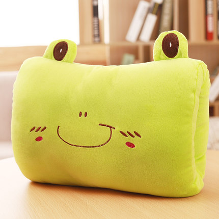 bonito para niños, juguetes de peluche de dibujos animados de invierno, calentador de manos, almohada suave de animales de dibujos animados, cojín cálido para sujetar las manos, 2025: Naranja