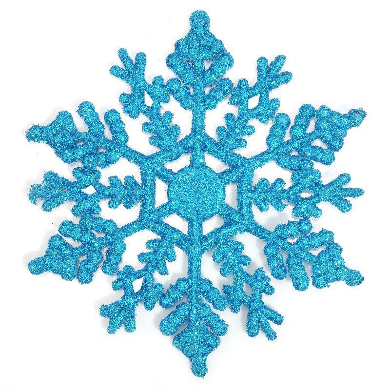 Kerst Sneeuwvlok Kerstboom Ornament Hanger 6 Stks/set Van Flash Plastic Poedervorm Sneeuwvlok Kerstboom Hanger: 04