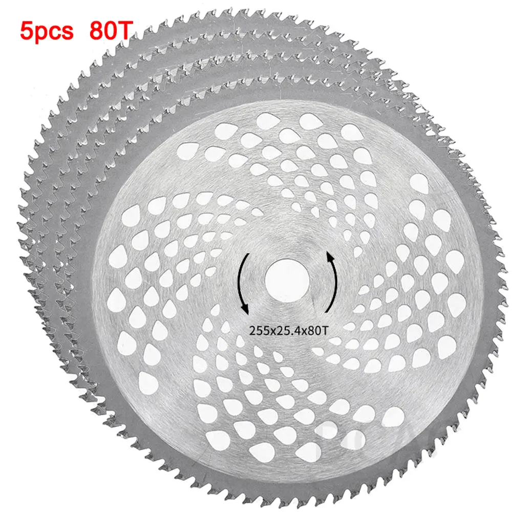 40T/60T/80T 10 Inch Carbide Tipped Alloy Brush Cutter Saw Blade Lawn Mower Grass Trimmer Garden Tool Replacement Cutting Disc: black