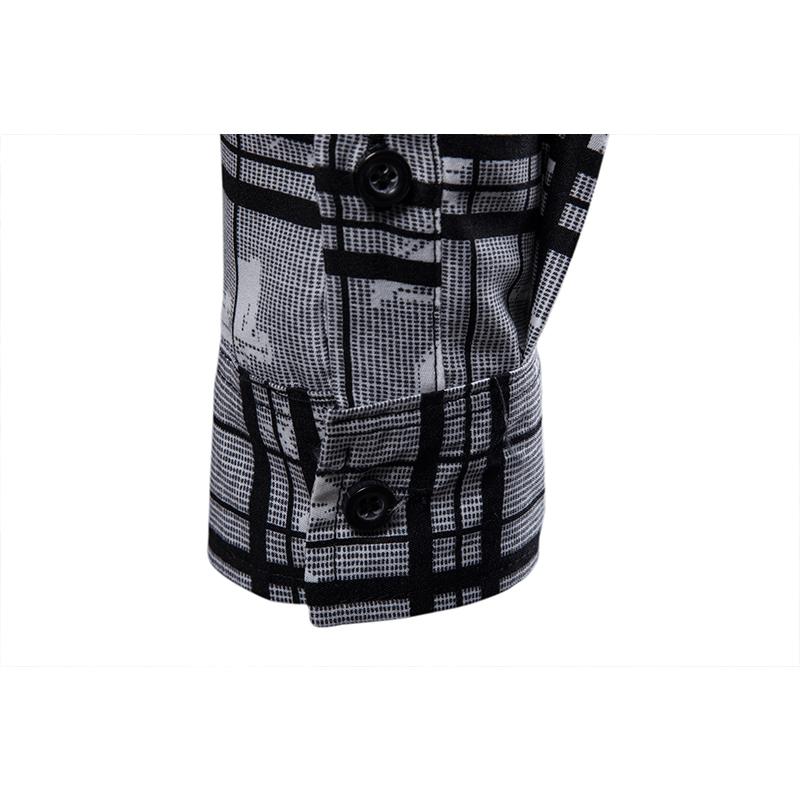 Geruite lange herenoverhemden plus size herenoverhemden met roosterpatroon, lange mouwen, geruite blouse voor heren