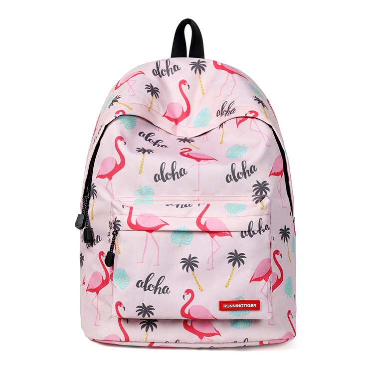 Jenter skole vesker kvinner ryggsekker flamingo print ryggsekk for tenårings jenter laptop skole ryggsekk vanntett barn poser: Flamingo 3