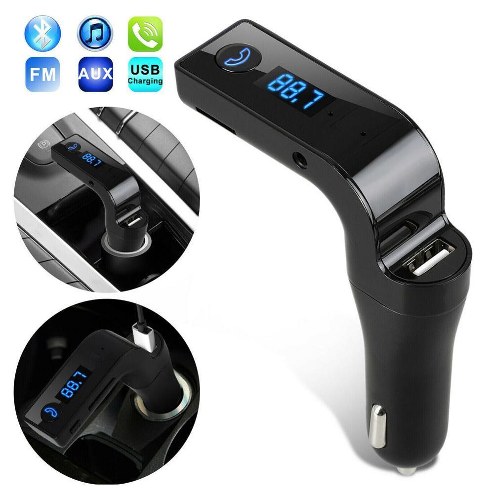 G7 Car Memory Hands-free LCD Display 4-in-1 Bluetooth Hole Transmitter 2.1A Kit Point MP3 Player Smoke Car AUX FM Modulator A5S2