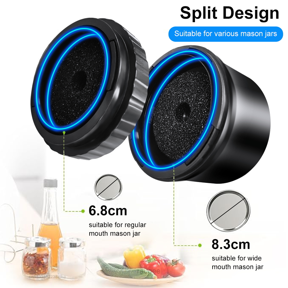 Elektrische Mason Jar Vacuum Sealer Oplaadbare draadloze automatische Jar Sealer voor voedselopslag en fermentatie met Mason Jar-deksel