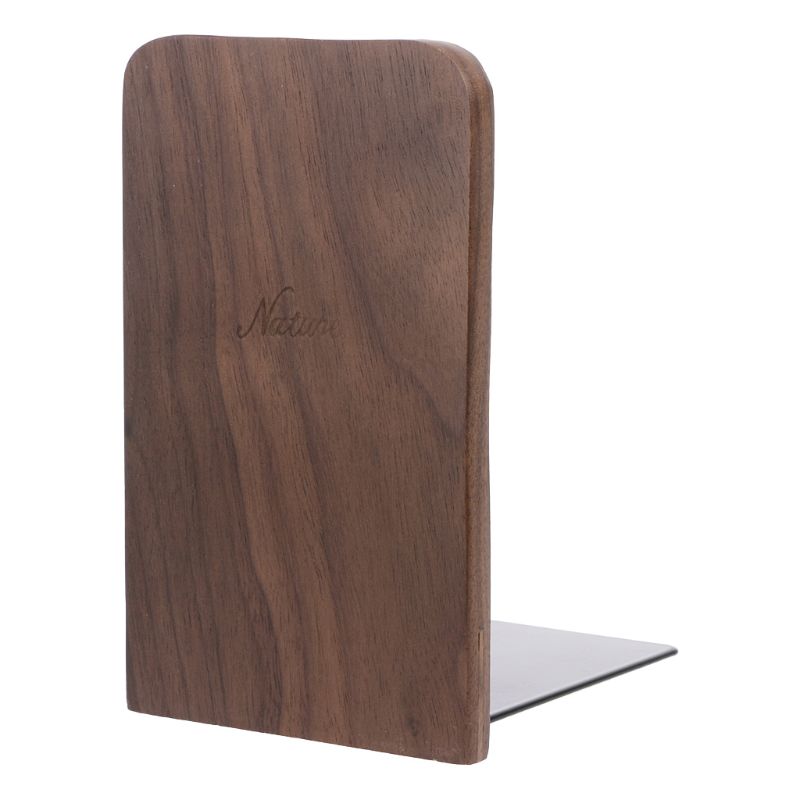 Valnøddetræ desktop arrangør desktop office hjem bogstøtter bog ender stand holder hylde