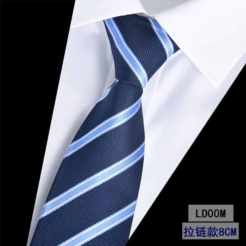 Cravatta con cerniera da uomo pigra 8CM cravatta a righe articoli tutto'ingrosso per le imprese: LD00M