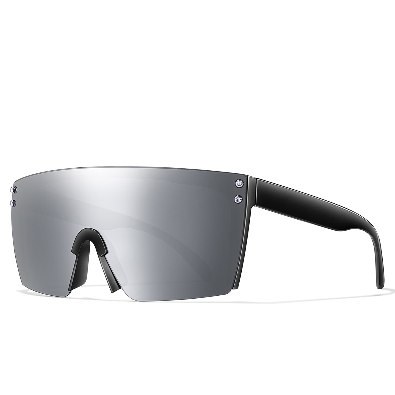 Gafas de sol de montura grande para motocicleta para hombre y mujer, lentes cuadradas a prueba de viento para exteriores, bicicleta de montaña, a la , Punk, UV400: Gris