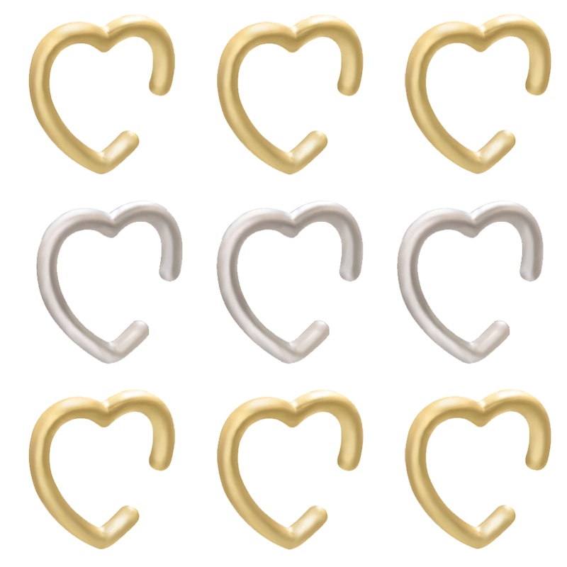 ZHUKOU 1 piece 18.5x19.5mm Glossy Ear Cuff heart Shape Ear Clips No Pierced earrings for women Jewellery model:VE176