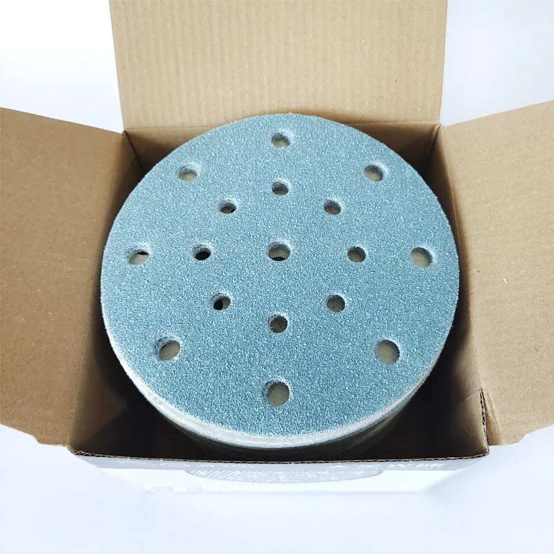 Sandpapirskive slipemiddel for festool 150mm tørrsjakkel 6 tommers keramisk film bakside bilsparkel lakkering blå flokket borrelås