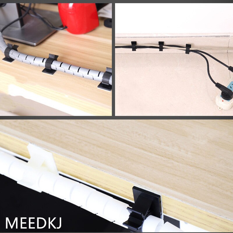 10pcs 0810/1013/1316/1720mm Cable Clips Adhesive Cord Management Wire Holder Organizer Clamp Fasteners Mayitr