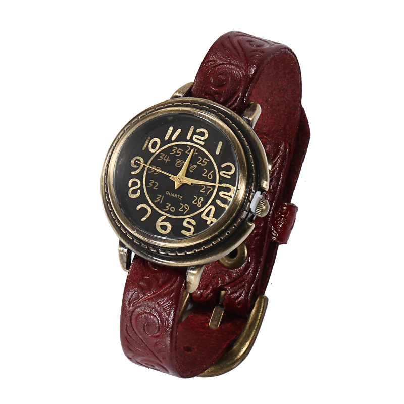 Reloj Vintage para mujer, reloj de cuarzo, pulsera de cuero PU, reloj de pulsera antiguo, relojes analógicos informales, reloj de mujer