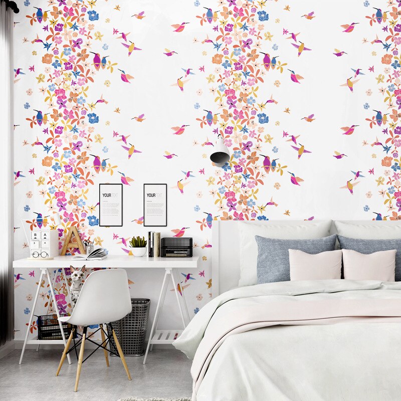 Hipster Wallpaper Artistic Modern Simple Pastoral Style Japanese Small Floral Warm Bedroom Living Room Nordic Wallpaper