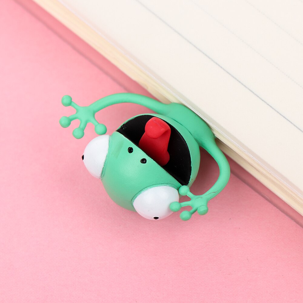 Marcapáginas de lectura de estilo Animal de dibujos animados en 3D, marcadores divertidos de PVC, suministros de papelería escolar, marcapáginas de para niños