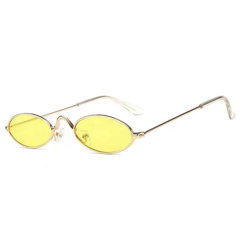 Retro Ronde Zonnebril Voor Vrouwen Mannen Kleine Ovale Aluminium Frame Zomer Stijl Unisex Zonnebril Vrouwelijke Mannelijke Kerstcadeau: Yellow