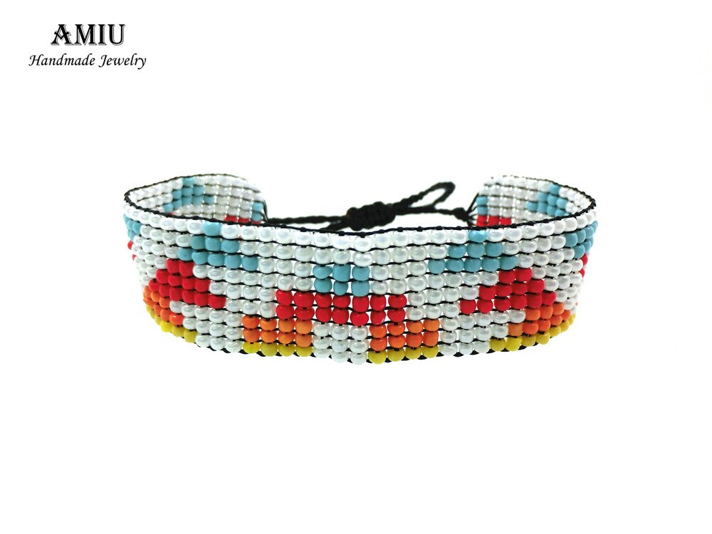 AMIU Handgemachte Freundschaft Armband Böhmen Stil Hippie Armband Seil Beliebte String Samen Perlen Armbänder Für Frauen Männer Weihnachten