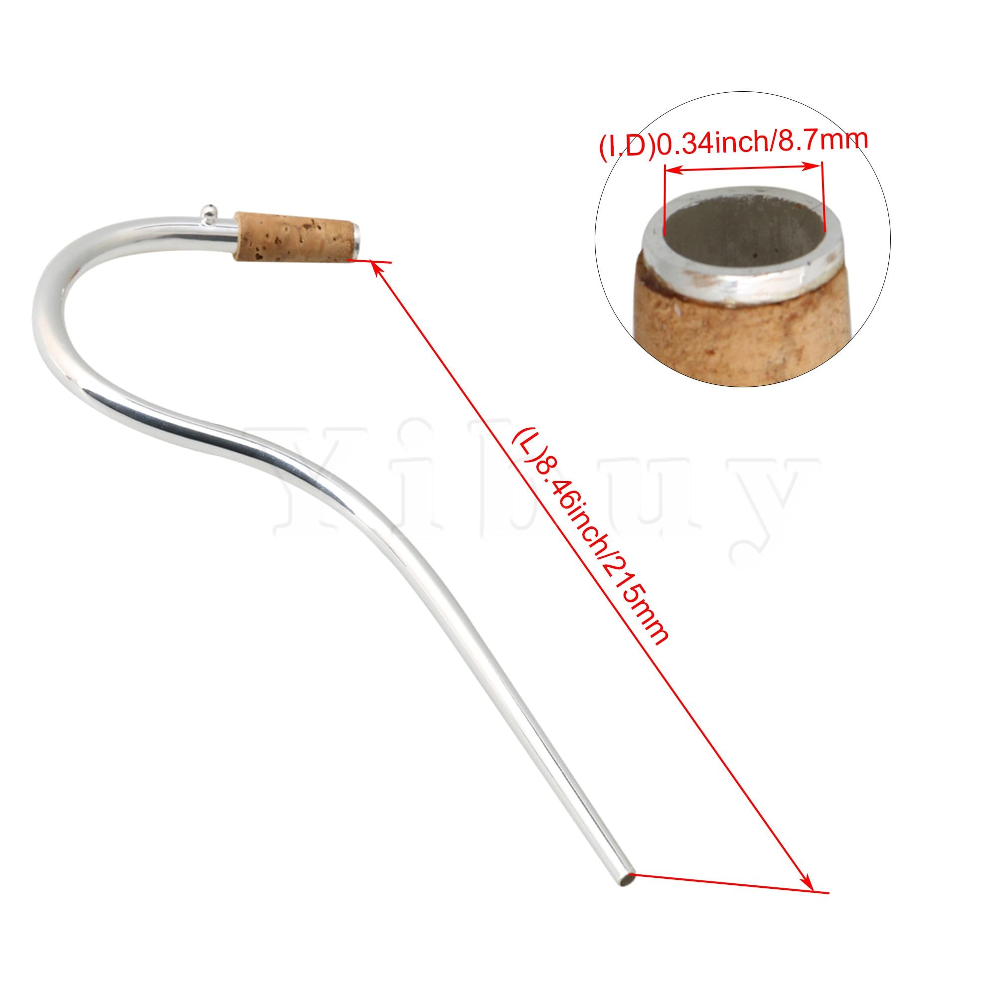 21.5cm Length Silver Plated Bassoon Bocal Crook Copper Mouthpiece with Cork Woodwind Instrument Accessories