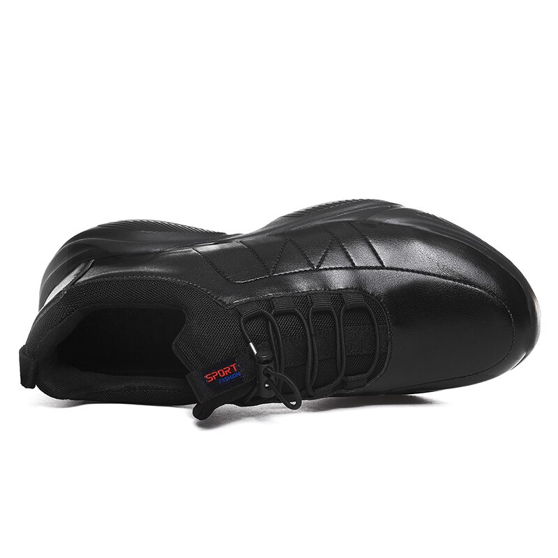 Forår efterår mænd ungdom fritidssko sort hvid fritidssko til drenge plus size herresko komfortable lædersneakers